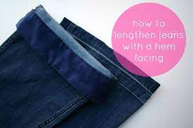 Enjoy How To Make Jeans A Little Longer With A Hem Facing How To Make Jeans Sewing Basics Jeans Hacks Diy