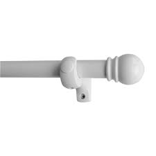 Martha Stewart Living 1 1 8 In White Finish Wood Pole Set 28 S6 1 At The Home Depot 14 97 Wood Curtain Rods Wooden Curtain Rods Decorative Curtain Rods
