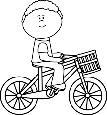 Large collection of free printable bicycle coloring pages. Black White Boy Riding A Bicycle With A Basket Clip Art Black White Boy Riding A Bicycle With A Basket Image Coloring Pages Bike Drawing Clip Art