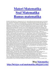 Kumpulan soal matematika kelas xi smk. Materi Rumus Soal Matematika Lengkap