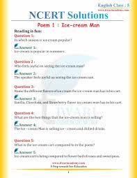 NCERT Solutions for Class 5 English Chapter 1 Ice-cream Man Marigold.