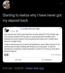 Maybe you would like to learn more about one of these? Landlord Finding Any Reason Not To Give A Security Deposit Back Trashy
