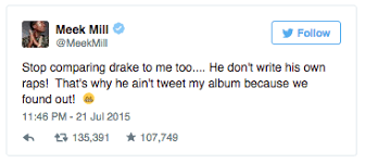 Meek Mill S Tweet Drake And Meek Mill Beef Know Your Meme