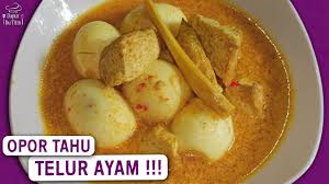 Tahu kuning 7 buah dipotong dua, goreng telur ayam 7 butir, rebus bumbu bahan: Resep Opor Tahu Telur Ayam Youtube