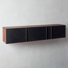 Gather Black Leather Wall Mounted Storage Cabinet
