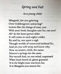 Gerard Manley Hopkins Spring And Fall Gerard Manley Hopkins Autumn Poems Poems