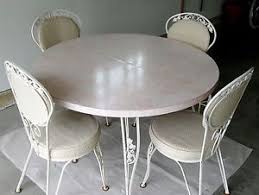 Vintage Walter Of Wabash Table And 4 Chairs Formica Top Wrought Iron Coffee Table Home Decor Wrought
