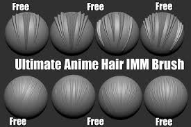 Ultimate Anime Hair Imm Curve Brush On Cubebrush Co Zbrush Hair Anime Hair Zbrush