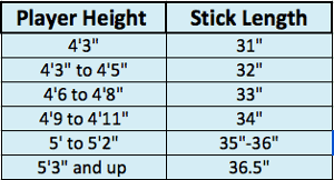 Hockey Stick Sizing Chart Height Best Picture Of Chart