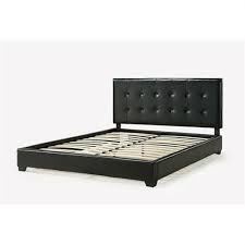 Faux leather is generally less expensive than real leather which makes it easier on the wallet. King Size Dark Brown Faux Leather Headboard Upholstered Platform Bed Qolture