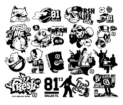 Black And White Vector Sticker 1617af34122581 56c4c2057cf6e Jpg 1200 1023 Graffiti Characters Shirt Design Inspiration Clothing Brand Logos