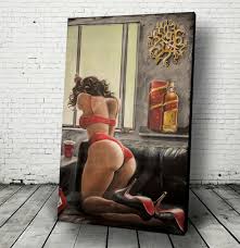 On Sight Sexy Canvas WALL ART Johnny Walker Painting Jeremy Worst Gifts  Clock | eBay