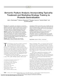 Pdf Semantic Feature Analysis Incorporating Typicality