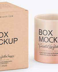 Download Kraft Box W Matte Mug Mockup In Box Mockups On Yellow Images Object Mockups