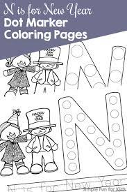 3 princess dot marker page. N Is For New Year Dot Marker Coloring Pages Simple Fun For Kids