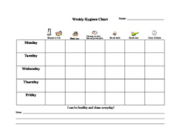 weekly hygiene chart elementary special education