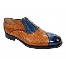 emilio franco 302 blue cognac shoes