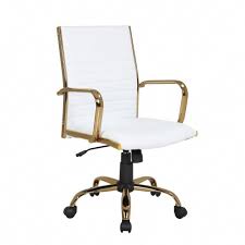 Lumisource Master Gold With White Faux Leather Adjustable Office Chair Oc Mstr Au W The Home Depot Adjustable Office Chair Gold Office Chair Contemporary Office Chairs