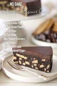 No Bake Chocolate Biscuit Cake Recipe Recipe In 2021 Chocolate Biscuit Cake Biscuit Cake Baking