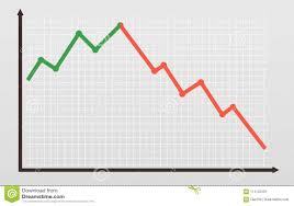 bull and bear market line chart graphic falling down