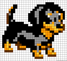 Dog Perler Bead Pattern Pixel Art Point De Croix Broderie Point De Croix
