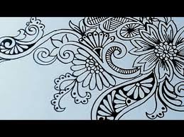 Seni Menggambar Bunga Ornamen Youtube Doodles Zentangles Batik Art