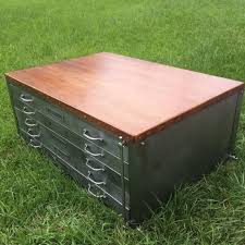 Free Shipping Vintage Flat File Cabinet Coffee Table On Casters Flat File Cabinet Filing Cabinet Flat Files