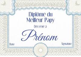 Diplômes à personnaliser et à imprimer gratuitement, en quelques secondes. Diplome Meilleur Grand Pere Bleu Gratuit A Imprimer Carte 1686
