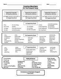 Transition Word Bank For Essays Transition Words Word Bank Transition Words For Essays