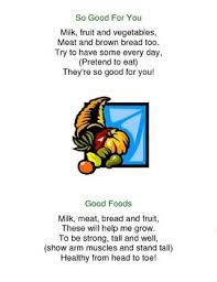 Nutrition Songs Poems And Fingerplays Fruits And Vegetables Nutrition Activities Finger Plays