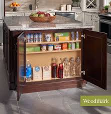 Create Additional Pantry Storage In The End Of Your Island Kitchen Cabinet Storage American Woodmark Cabinets Kitchen Cabinets Storage Organizers
