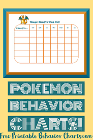 Pokemon Behavior Charts Behaviour Chart Printable Reward Charts Reward Chart Kids