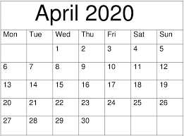 Free Printable April 2020 Calendar For American Easter Printable Calendar Holidays 202 In 2020 Calendar Template 2020 Calendar Template Printable Calendar Template