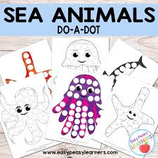 Another way you could use these dot markers printables is to have the kids color in the dots with crayons or markers.you can also laminate these pages (after they have colored them) and then separate the shape from the words and have the kids match the shapes to the words at a later date. Free Sea Animals Do A Dot Printables Easy Peasy Learners