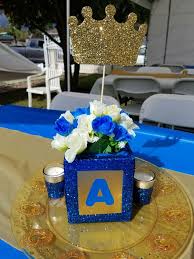 Baby Prince Theme Babyshower Centerpieces Prince Baby Shower Theme Royal Baby Shower Boy Prince Baby Shower