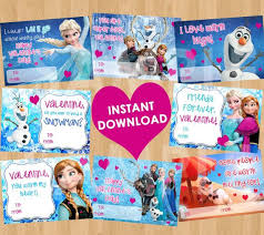 You get 6 valentine's day cards on one 8x10 sheet. Frozen Valentine Instant Download Frozen Valentine S Frozen Valentine Day Printable Disney Frozen Disney Valentines Printable Valentines Cards Valentine