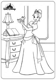 This picture of princess tiana and her froggy friend prince naveen from the animated classic the princess and the frog is truly magical! Printable Disney Tiana And Charlotte Coloring Pages