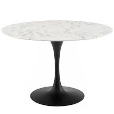 Lippa 47 Round Artificial Marble Dining Table In 2020 Dining Table Marble Marble Dining Dining Table Black