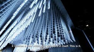 Brilliant Cube Is A Kinetic 3d Matrix Comprised Of 576 Clear Led Poles Moving Up And Down The Dimesion Is Light Installation Installation Art Interactive Art
