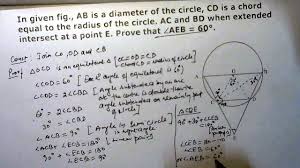 We construct the tangent pj from the point p to the circle ojs. Ab Is A Diameter Of The Circle Cd Is A Chord Equal To The Radius Of The Circle Ac And Bd When Youtube