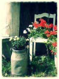 Garten Deco Alte Milchkanne Alter Stuhl Old Chair Milk Shabby Chic Garden Flower Spring Nice Deco Flower Garten Feengarten Garten Deko