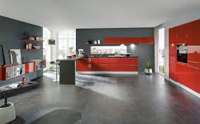 Offene Kuche In Rot Hochglanz Kuche Co Einbaukuche Kuchen Planung Kuche Co