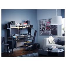 Fredde Schreibtisch Schwarz 185x74x146 Cm Ikea Deutschland Schreibtisch Schwarz Black Desk Gamer Zimmer