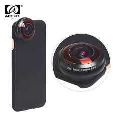 Apexel Universal Fisheye Lens 238 Degree Super Fish Eye 0 2x Full Frame Wide Angle Lens For Iphone X 7 8 6 6s Plus Xia Phone Lens Fish Eye Lens Wide Angle Lens
