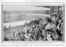 In spite of the protests, the marathon returned for the 1908 olympics in london and for the first time was run at its present distance of 26 miles, 385 yards, perhaps due to royal prerogative. Olympics 1908 Marathon Print 581245 Framed Photos Wall Art