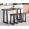 Generic 3 pcs black faux marble pub dining set table & 2 chairs bistro stool home kitchen. 1