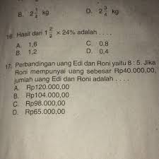 Jika uang rani adalah rp 95.000 maka berapakah perbandingan uang yang dimiliki rani dan tara?. Perbandingan Uang Edi Dan Roni Yaitu 8 5 Jika Roni Mempunyai Uang Sebesar Rp 40 000 00 Jumlah Brainly Co Id