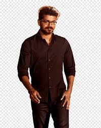 Man Wearing Black Dress Shirt And Black Framed Eyeglasses Holding Pants Vijay Mersal Painting Painting Tshirt Digital Formal Wear Png Pngwing