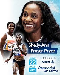 🇯🇲Shelly-Ann Fraser-Pryce announced for the Brussels Diamond League.  #BrusselsDL (📷: allianzmemorialvandamme/IG)