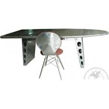Bureau Bois Massif Et Alu Aviateur Aile D Avion Saintex Mobilier De Salon Bureau Bois Massif Et Meuble Contemporain